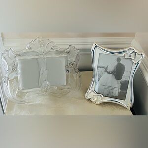 NWT Lenox Wedding Promises Frame & Fifth Ave Crystal Double Photo Frame Bundle